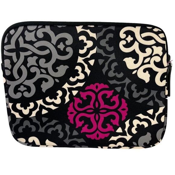 Vera Bradley Canterberry Magenta Black Neoprene Tablet Cover Case Padded 8 x 10 - Picture 9 of 16